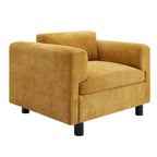 Fauteuil d'appoint en velours tissé de 45,5 W avec coussin haute densité