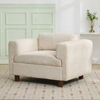 Fauteuil d'appoint en velours tissé de 45,5 W avec coussin haute densité