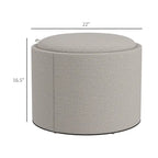 Table basse ottomane de rangement ronde avec plateau de service réversible, Gris