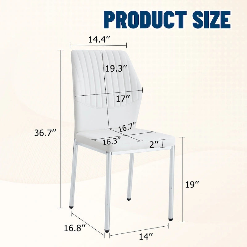 Chaise de salle à manger haute résilience avec pieds métalliques argentés (lot de 6)