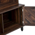 Porte-manteau moderne, banc d'entrée avec 2 étagères de rangement ouvertes, 4 patères doubles métalliques, pour entrée et couloir