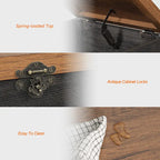 Table de chevet relevable WAMPAT, table de nuit avec serrure rustique