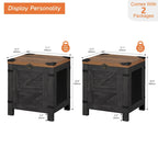 Table de chevet relevable WAMPAT, table de nuit avec serrure rustique