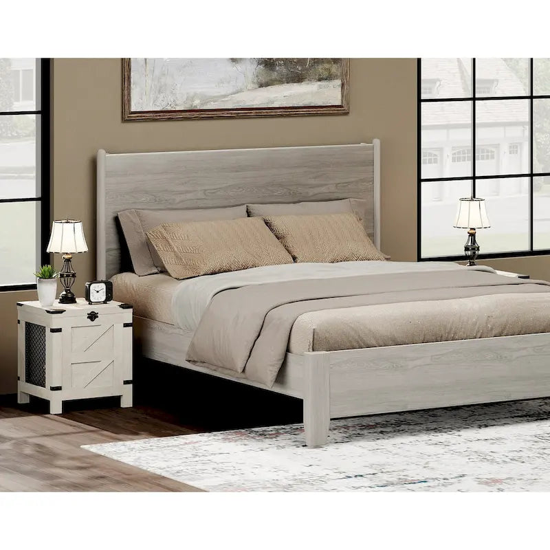 Table de chevet relevable WAMPAT, table de nuit avec serrure rustique