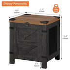 Table de chevet relevable WAMPAT, table de nuit avec serrure rustique