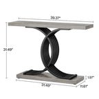 40 Table Console Moderne, Table d'Entrée en Faux Marbre pour Foyer