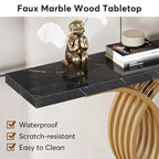40 Table Console Moderne, Table d'Entrée en Faux Marbre pour Foyer