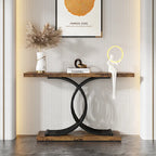 40 Table Console Moderne, Table d'Entrée en Faux Marbre pour Foyer