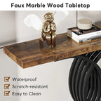 40 Table Console Moderne, Table d'Entrée en Faux Marbre pour Foyer