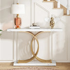 40 Table Console Moderne, Table d'Entrée en Faux Marbre pour Foyer