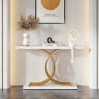 40 Table Console Moderne, Table d'Entrée en Faux Marbre pour Foyer