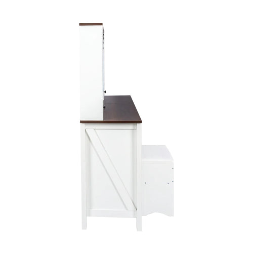 Coiffeuse de 105,99 cm de large avec 4 tiroirs et 1 placard