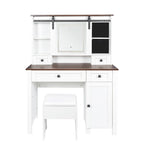 Coiffeuse de 105,99 cm de large avec 4 tiroirs et 1 placard