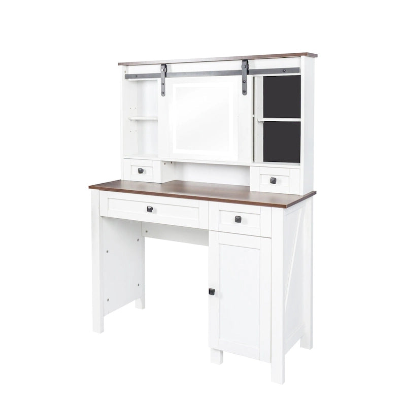 Coiffeuse de 105,99 cm de large avec 4 tiroirs et 1 placard