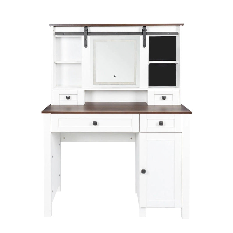 Coiffeuse de 105,99 cm de large avec 4 tiroirs et 1 placard