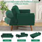 Canapé-Lit Futon 75.39 POUCES, Canapé-Lit Convertible Rembourré avec Dossier Inclinable Tufté et Divisé