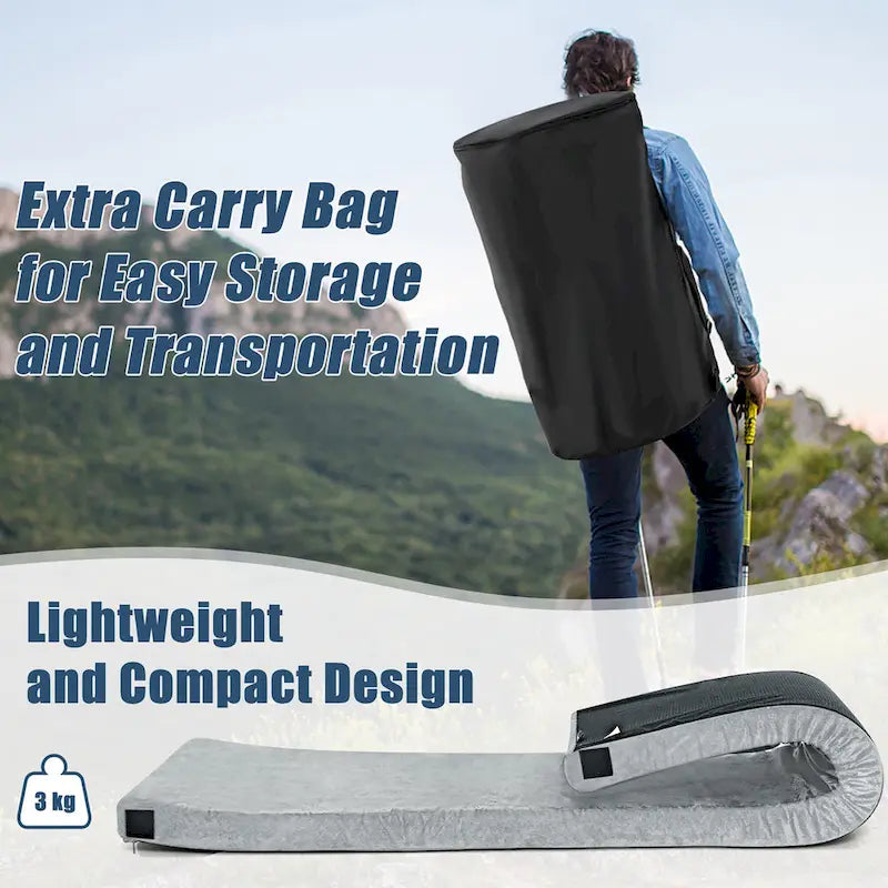 Gymax 72 Matelas de voyage léger enroulable en mousse à mémoire de forme portable