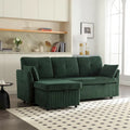 Canapé modulaire en velours doux vert 81,1 L avec méridienne réversible et rangement, convertible pour salon