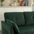 Canapé modulaire en velours doux vert 81,1 L avec méridienne réversible et rangement, convertible pour salon