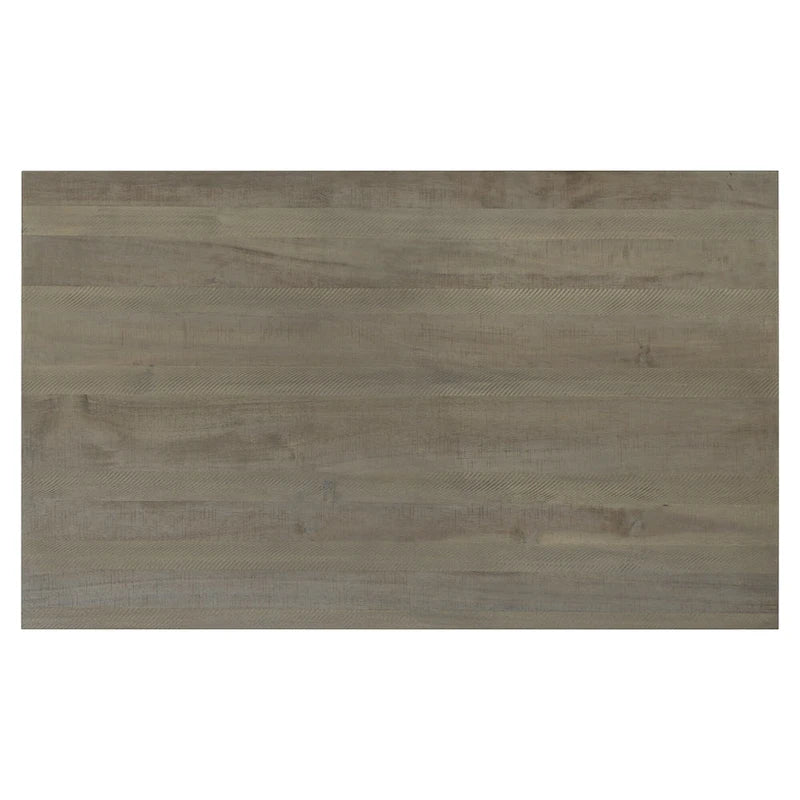 Table à manger en bois marron et blanchi avec plateau rectangulaire, 4 chaises et banc