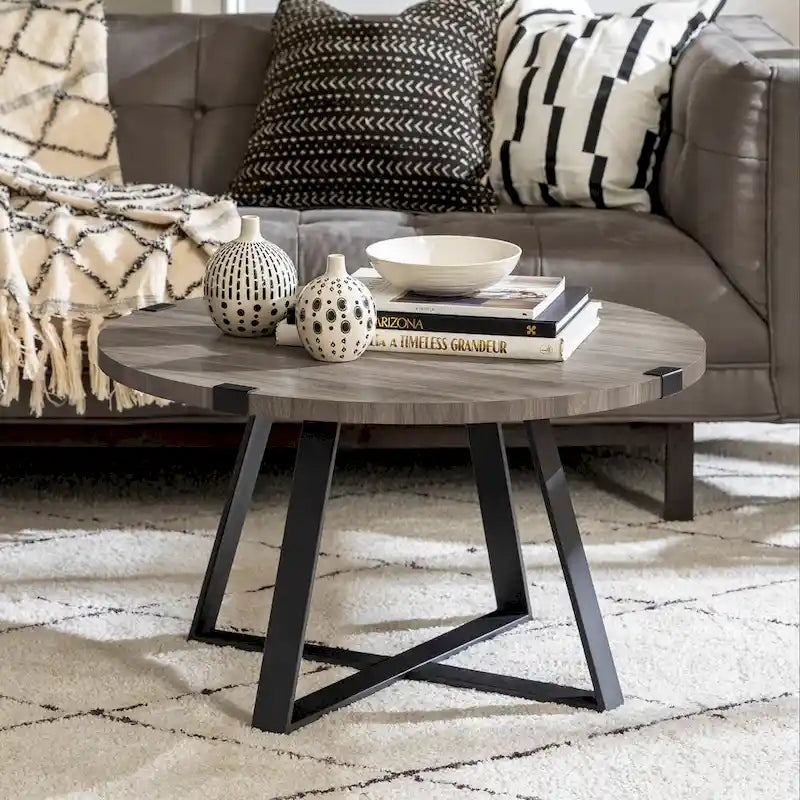 Table basse ronde en métal Barnett de Middlebrook Designs