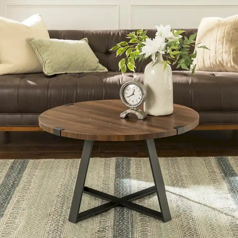 Table basse ronde en métal Barnett de Middlebrook Designs