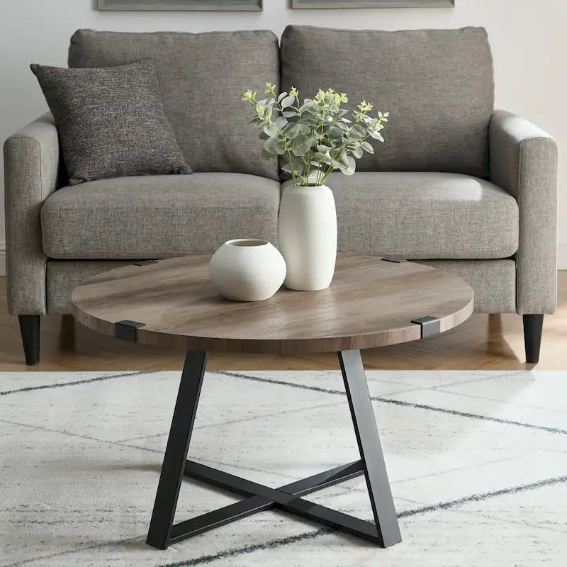 Table basse ronde en métal Barnett de Middlebrook Designs