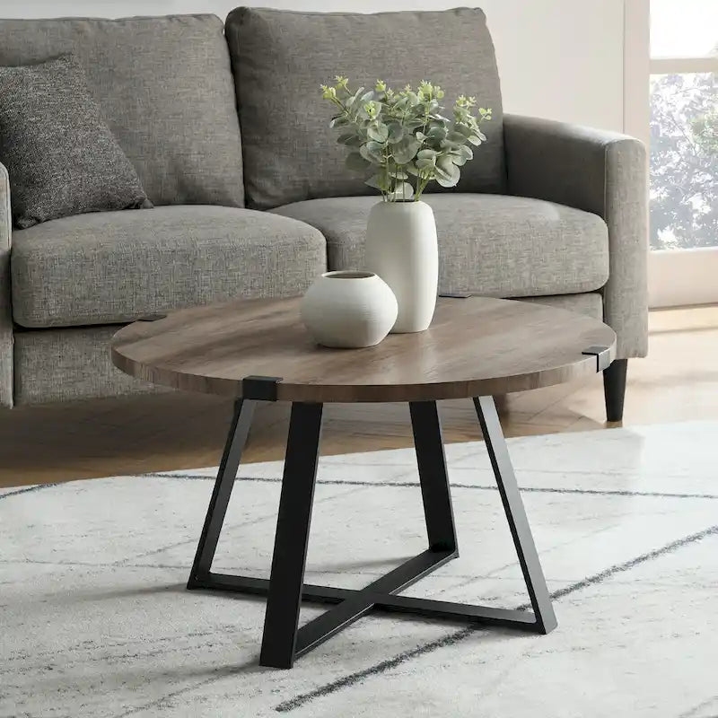 Table basse ronde en métal Barnett de Middlebrook Designs
