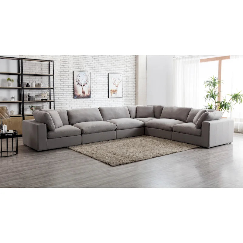 Canapé sectionnel modulaire contemporain Rivas de Roundhill Furniture (6 pièces)