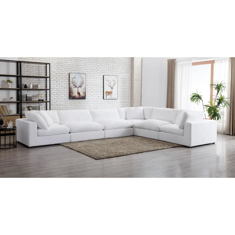 Canapé sectionnel modulaire contemporain Rivas de Roundhill Furniture (6 pièces)