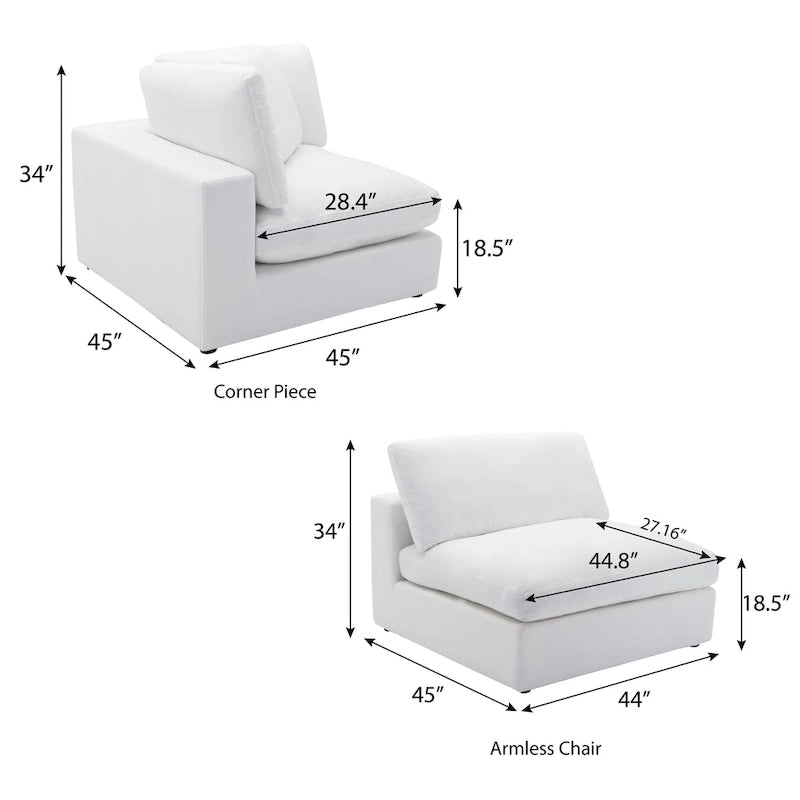 Canapé sectionnel modulaire contemporain Rivas de Roundhill Furniture (6 pièces)