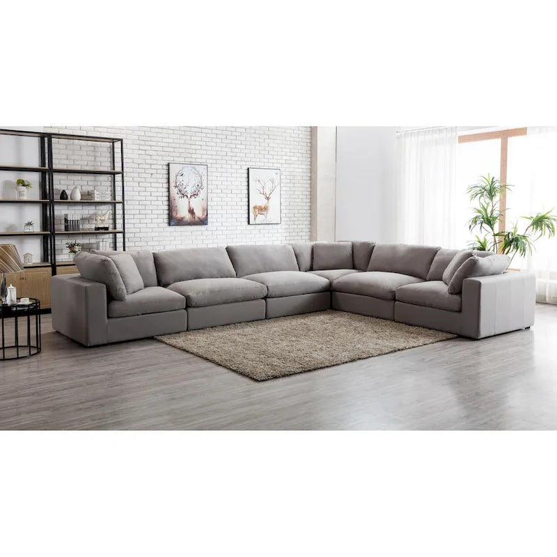Canapé sectionnel modulaire contemporain Rivas de Roundhill Furniture (6 pièces)