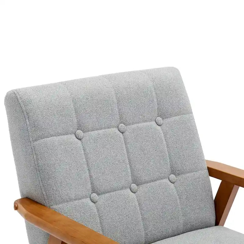 Fauteuil d'appoint avec accoudoirs et pieds en bois massif, pour salon, chambre à coucher, studio