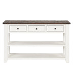 Table console en pin massif de 48 pouces avec 3 tiroirs de rangement et 2 étagères. Table d'appoint moderne pour entrée de canapé. Facile à assembler.