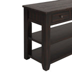 Table console en pin massif de 48 pouces avec 3 tiroirs de rangement et 2 étagères. Table d'appoint moderne pour entrée de canapé. Facile à assembler.