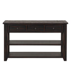 Table console en pin massif de 48 pouces avec 3 tiroirs de rangement et 2 étagères. Table d'appoint moderne pour entrée de canapé. Facile à assembler.