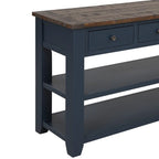 Table console en pin massif de 48 pouces avec 3 tiroirs de rangement et 2 étagères. Table d'appoint moderne pour entrée de canapé. Facile à assembler.