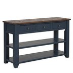 Table console en pin massif de 48 pouces avec 3 tiroirs de rangement et 2 étagères. Table d'appoint moderne pour entrée de canapé. Facile à assembler.