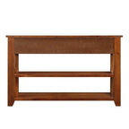 Table console en pin massif de 48 pouces avec 3 tiroirs de rangement et 2 étagères. Table d'appoint moderne pour entrée de canapé. Facile à assembler.