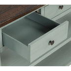 Table console en pin massif de 48 pouces avec 3 tiroirs de rangement et 2 étagères. Table d'appoint moderne pour entrée de canapé. Facile à assembler.