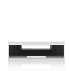 Meuble TV Kax contemporain blanc 70 pouces en verre multifonctionnel avec rangement