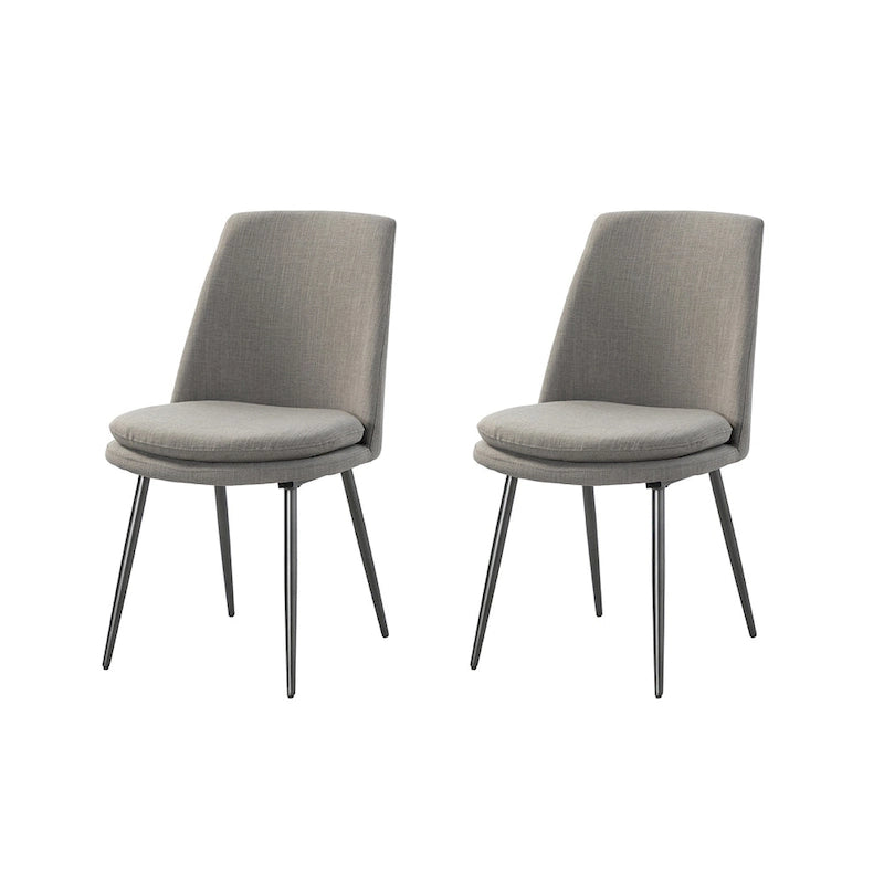 Lot de 2 chaises de salle à manger Homer modernes et contemporaines avec pieds en métal
