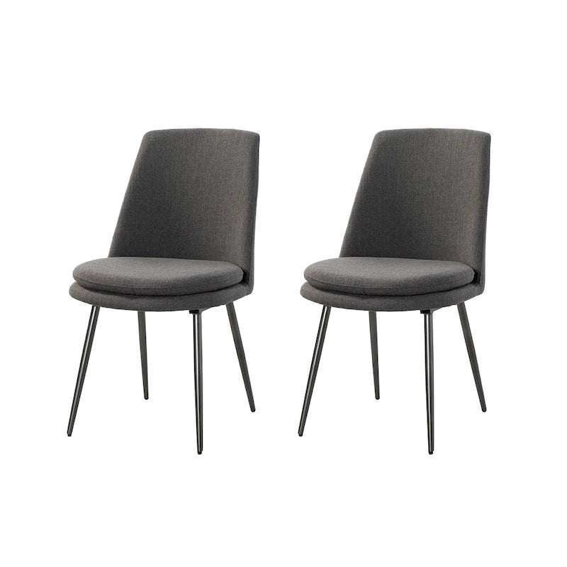 Lot de 2 chaises de salle à manger Homer modernes et contemporaines avec pieds en métal