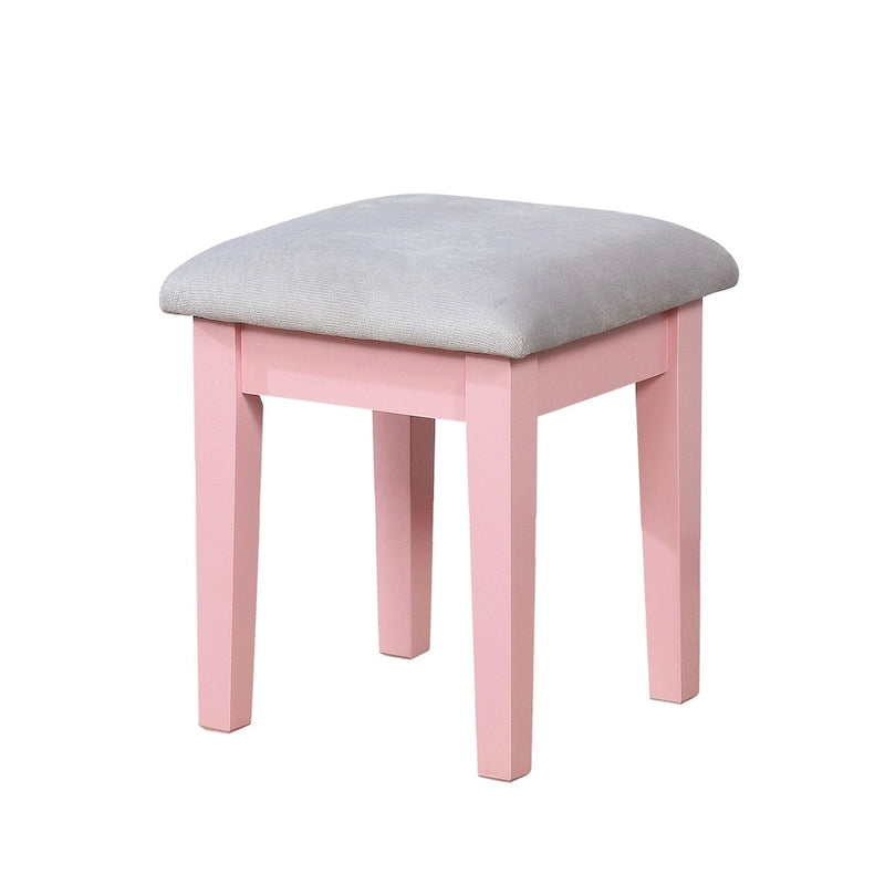 Coiffeuse contemporaine en bois massif Quol avec tiroir, miroir et tabouret