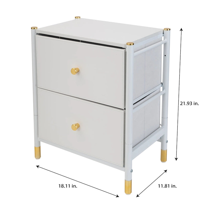 Table de chevet de luxe à 2 tiroirs Simplify