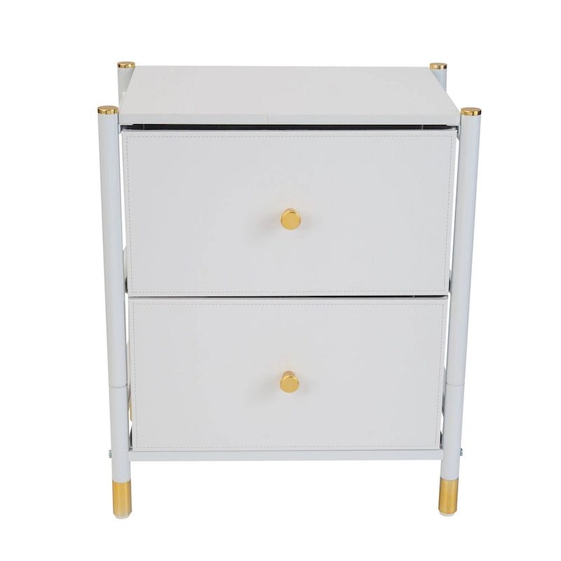 Table de chevet de luxe à 2 tiroirs Simplify