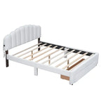 Lit plateforme tapissé de taille Queen avec tiroir