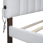 Lit plateforme tapissé de taille Queen avec tiroir