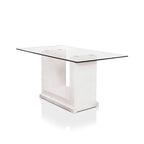 Table de salle à manger Benton contemporaine à plateau en verre avec 6 chaises