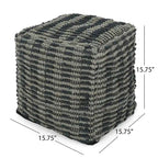 Pouf Cube en Tissu Style Bohème Wallsburg